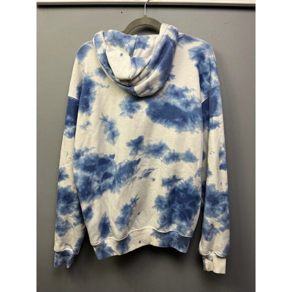 Sunriver Hoodie Womens Large Blue Tie Dye Pullover Sweatshirt Pocket Destination - Picture 2 of 8